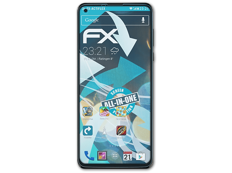 ATFOLIX 3x FX-ActiFleX (2021)) G 5G Motorola Displayschutz(für Moto Stylus