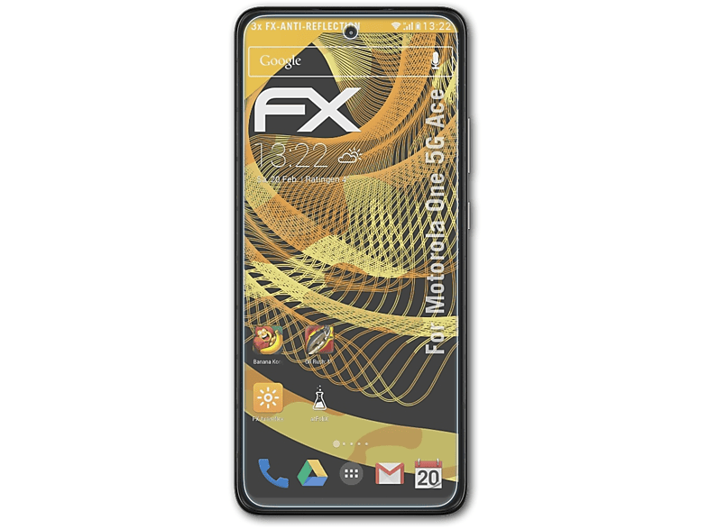 ATFOLIX 3x FX-Antireflex Displayschutz(für Motorola One 5G Ace)