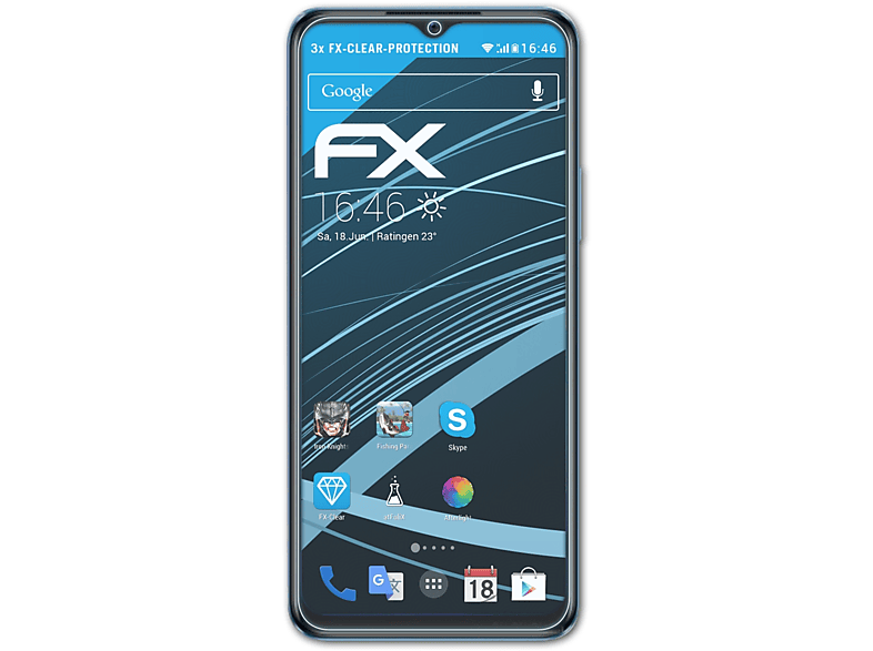 ATFOLIX 3x FX-Clear Displayschutz(für Vivo Y55 5G)
