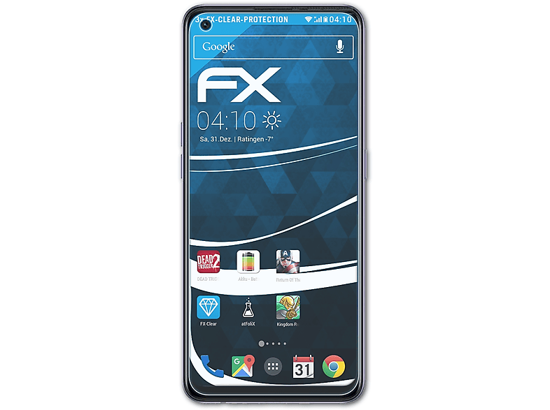 ATFOLIX 3x FX-Clear Oppo Reno6 Displayschutz(für Lite)