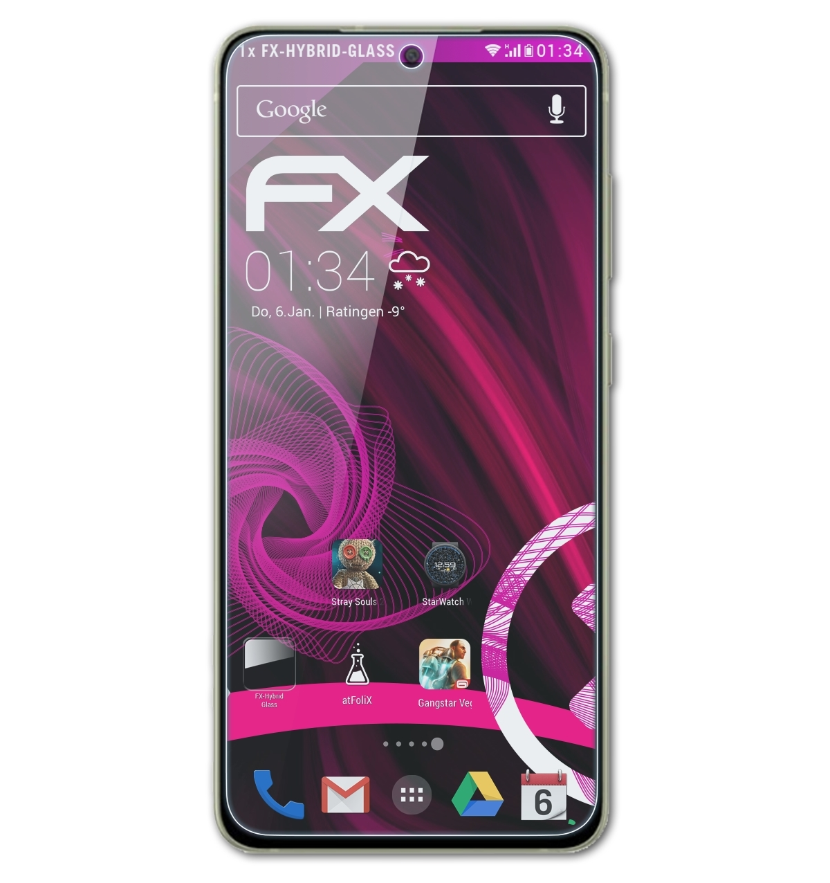 ATFOLIX FX-Hybrid-Glass Galaxy FE) Schutzglas(für Samsung S21