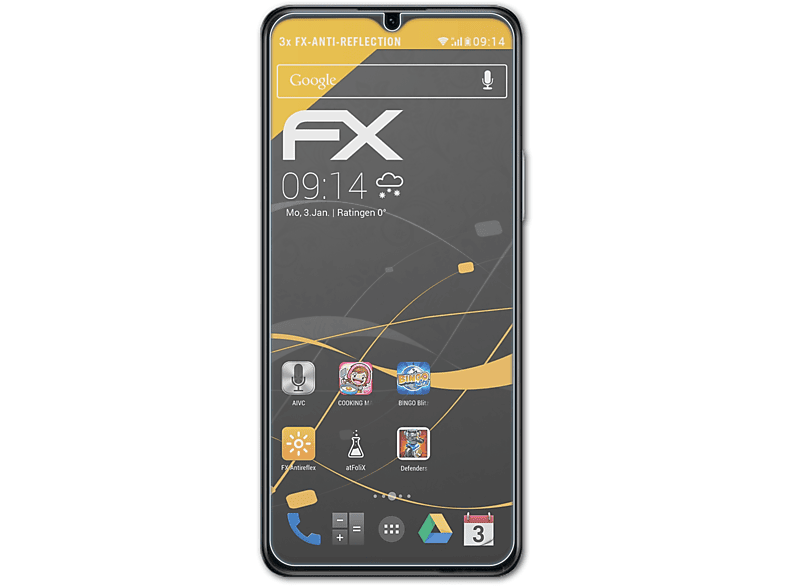 ATFOLIX 3x FX-Antireflex Displayschutz(für Vivo Y74s 5G)