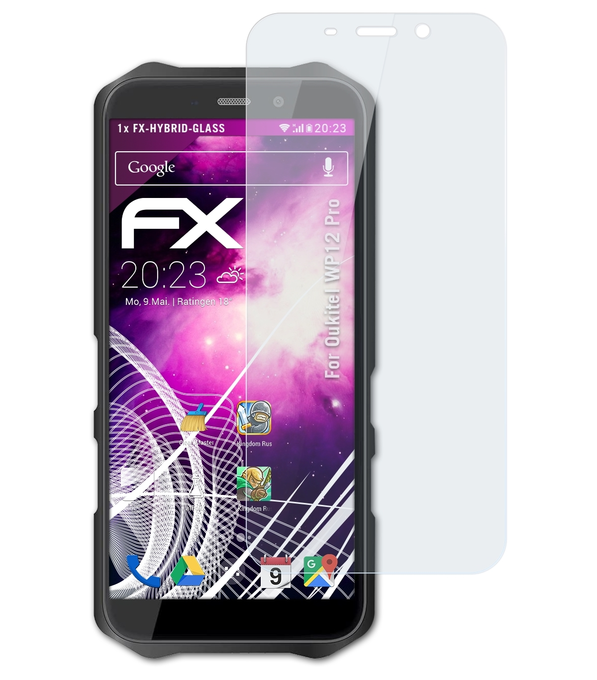 ATFOLIX FX-Hybrid-Glass Schutzglas(für WP12 Oukitel Pro)