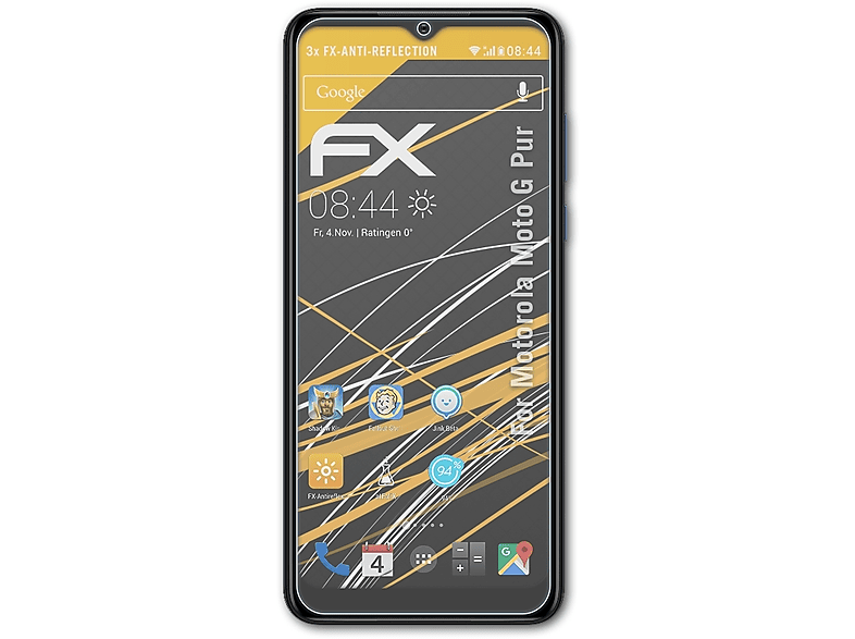 ATFOLIX 3x FX-Antireflex Displayschutz(für Motorola Moto G Pur)