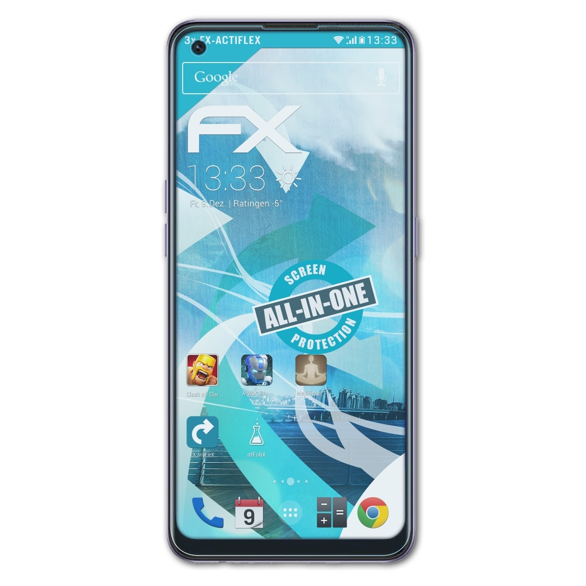 ATFOLIX 3x FX-ActiFleX Displayschutz(für Reno6 Lite) Oppo