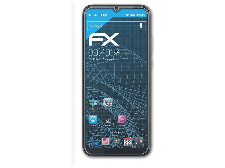 ATFOLIX 3x FX-Clear Displayschutz(für HTC Wildfire E2 Plus)