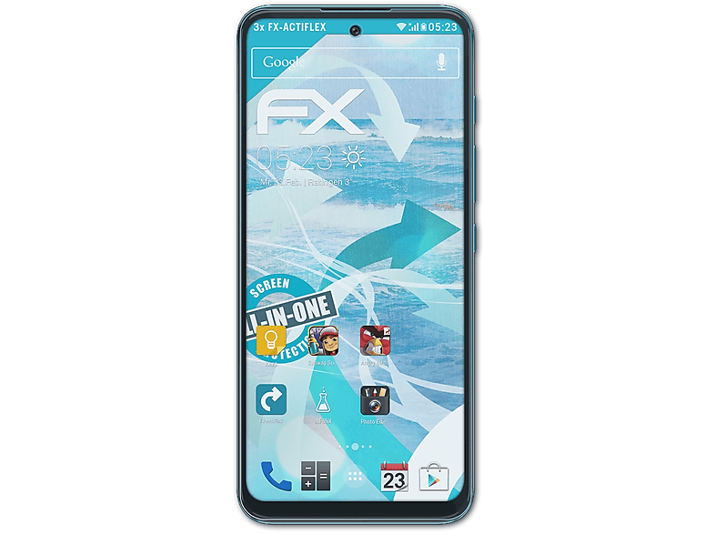 5G) ATFOLIX FX-ActiFleX Motorola G71 Displayschutz(für 3x Moto