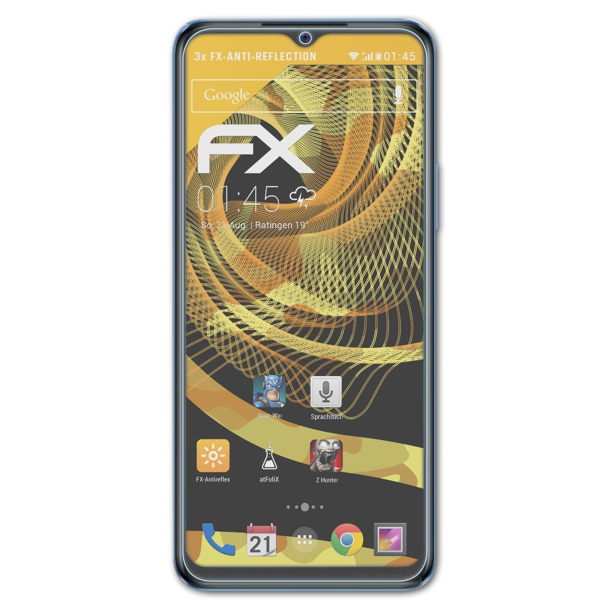 ATFOLIX 3x FX-Antireflex Y55 5G) Displayschutz(für Vivo