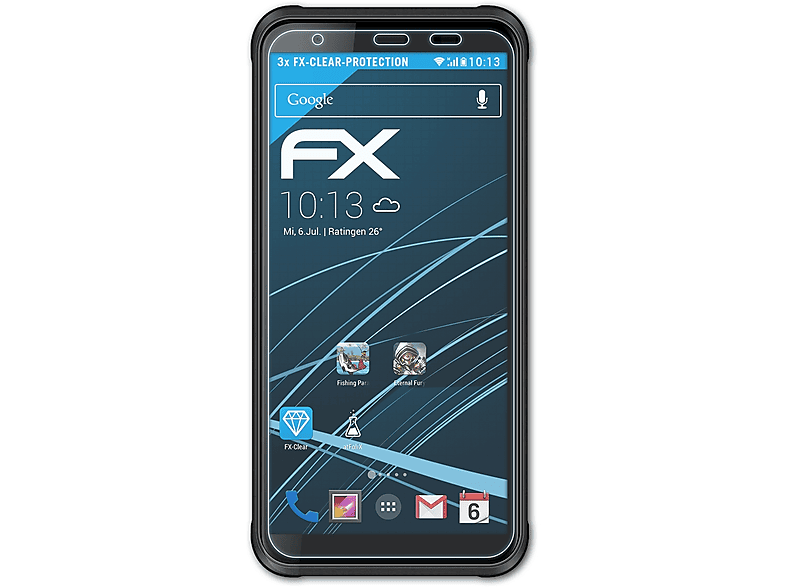 ATFOLIX 3x FX-Clear Displayschutz(für Blackview BV6300)