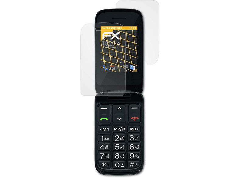 ATFOLIX 3x FX-Antireflex Displayschutz(für TechniPhone Technisat Isi 4)