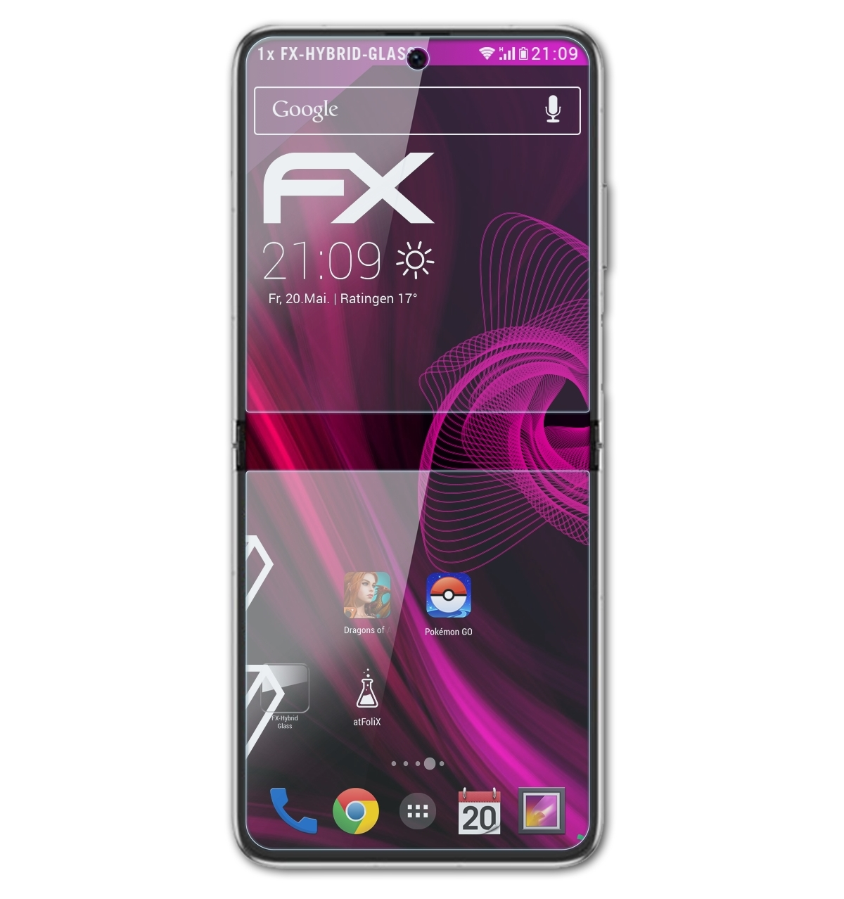 Pocket) Huawei FX-Hybrid-Glass Schutzglas(für P50 ATFOLIX