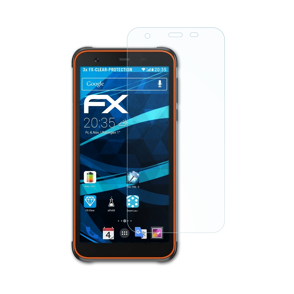 Pro) FX-Clear ATFOLIX 3x Displayschutz(für Blackview BV6300