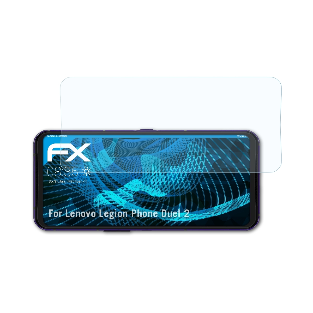 ATFOLIX FX-Clear 3x Duel 2) Legion Displayschutz(für Phone Lenovo