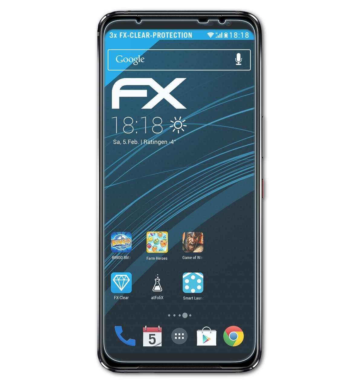 ATFOLIX 3x FX-Clear Displayschutz(für Asus ROG Phone 5)