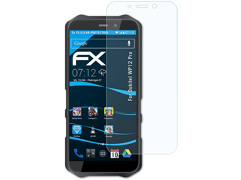 ATFOLIX WP12 Displayschutz(für FX-Clear Pro) Oukitel 3x
