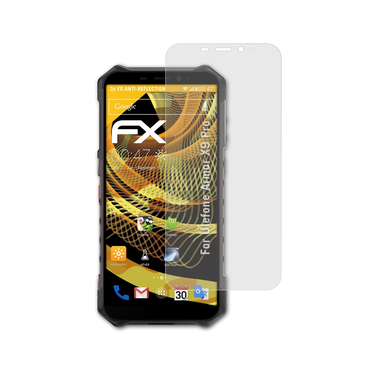3x FX-Antireflex Pro) Armor Displayschutz(für Ulefone ATFOLIX X9