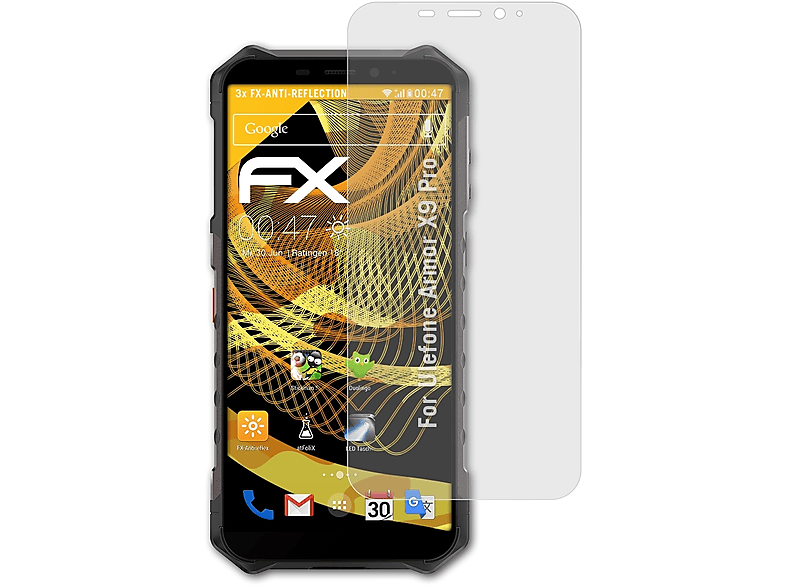3x Ulefone ATFOLIX Displayschutz(für X9 Armor Pro) FX-Antireflex