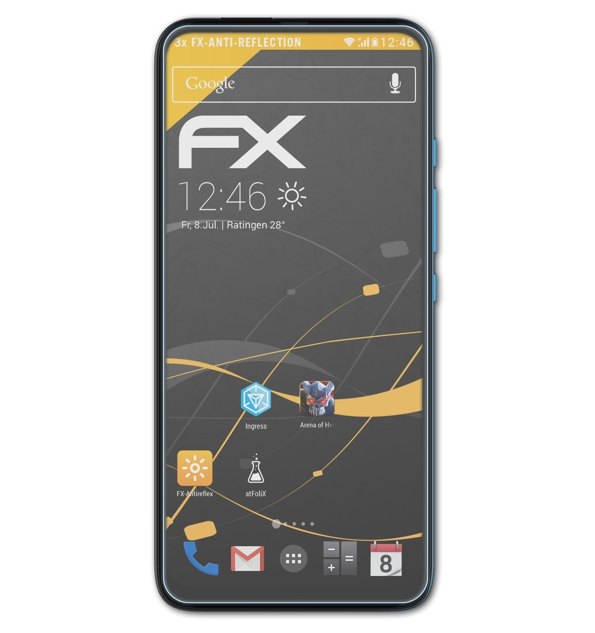 Motorola One Fusion+) 3x FX-Antireflex Displayschutz(für ATFOLIX