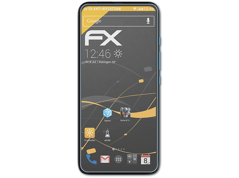 Motorola One Fusion+) 3x FX-Antireflex Displayschutz(für ATFOLIX