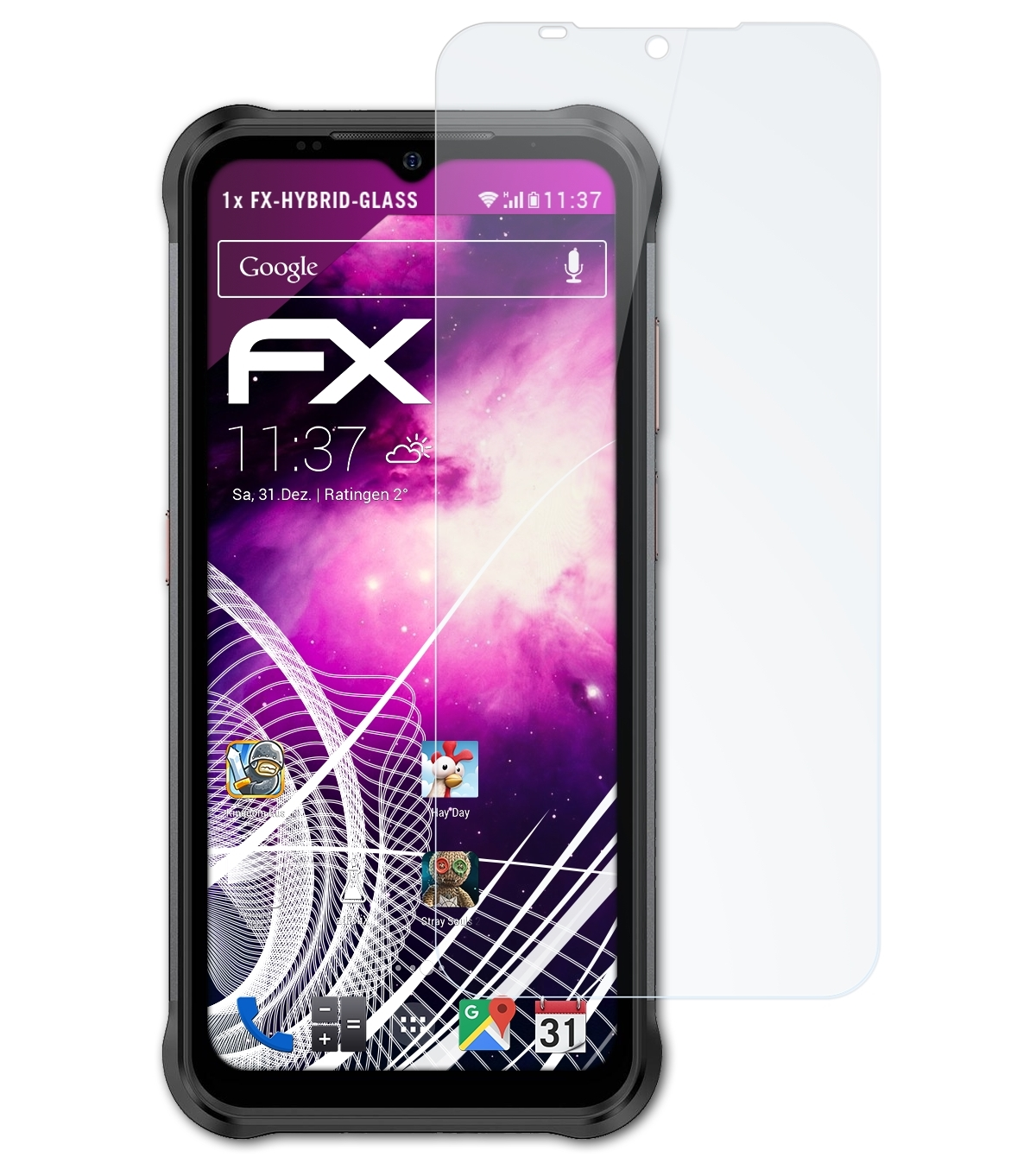 ATFOLIX FX-Hybrid-Glass Schutzglas(für Ulefone Armor 14)
