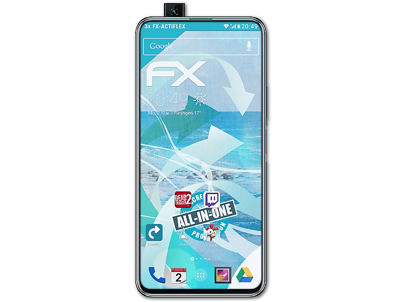ATFOLIX 3x FX-ActiFleX Displayschutz(für Huawei Y9a)