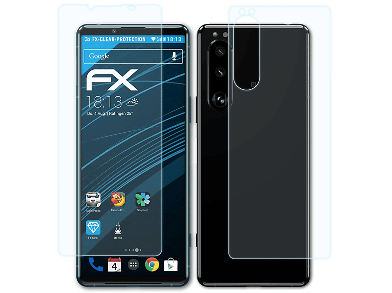 ATFOLIX 3x FX-Clear Displayschutz(für 5 Xperia III) Sony