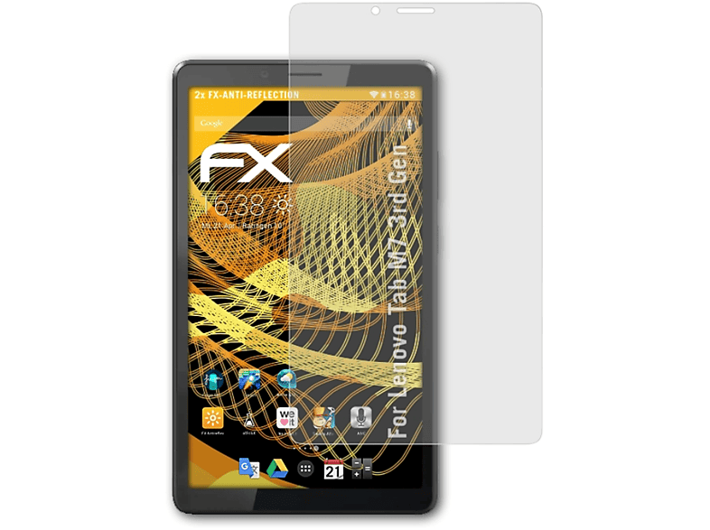 ATFOLIX 2x FX-Antireflex Displayschutz(für Lenovo (3rd Gen)) M7 Tab