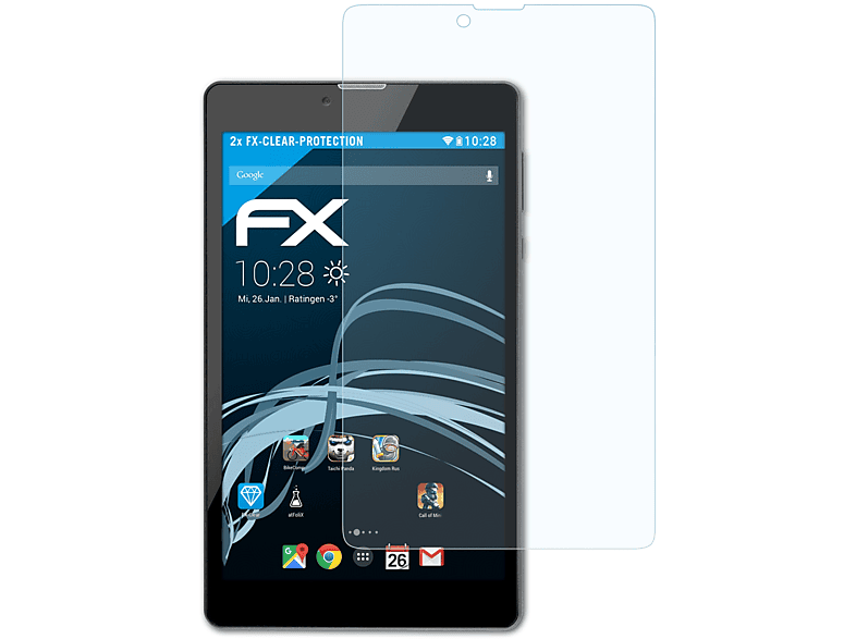 3G) ATFOLIX Navitel 2x FX-Clear T500 Displayschutz(für