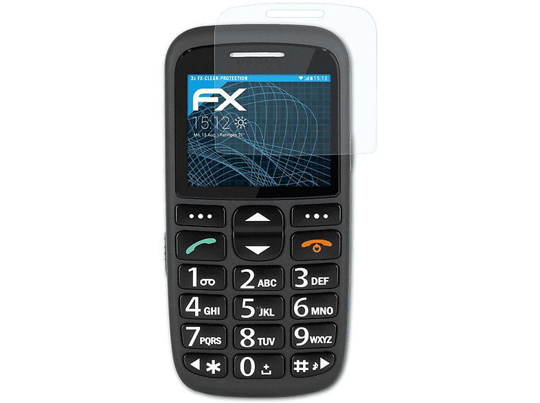 ATFOLIX 3x FX-Clear Displayschutz(für Technisat TechniPhone Isi 3)
