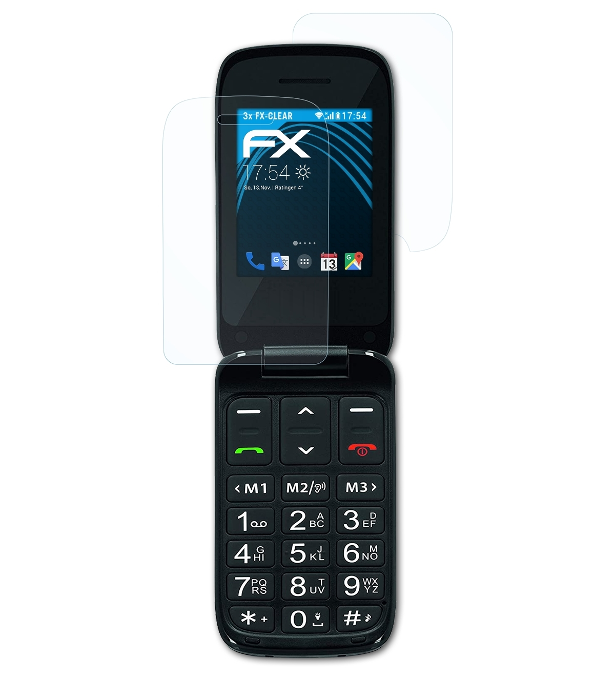 4) 3x FX-Clear Isi ATFOLIX Technisat Displayschutz(für TechniPhone