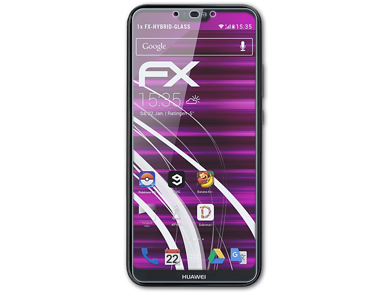 (2019)) FX-Hybrid-Glass ATFOLIX Schutzglas(für P20 lite Huawei