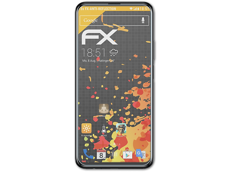 ATFOLIX 3x FX-Antireflex Displayschutz(für Huawei Y9s)