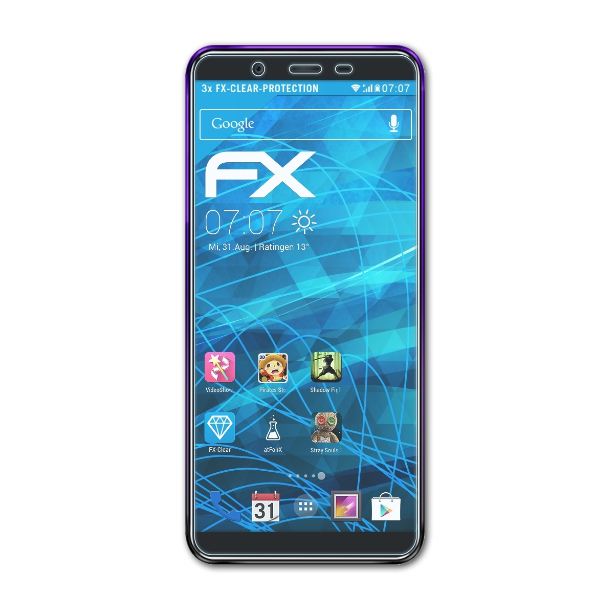 Oukitel FX-Clear Displayschutz(für Pro) 3x ATFOLIX U25