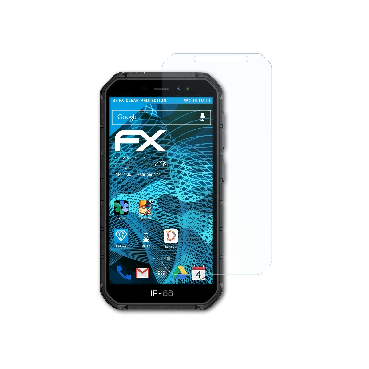 ATFOLIX 3x FX-Clear Displayschutz(für Ulefone Armor X7)