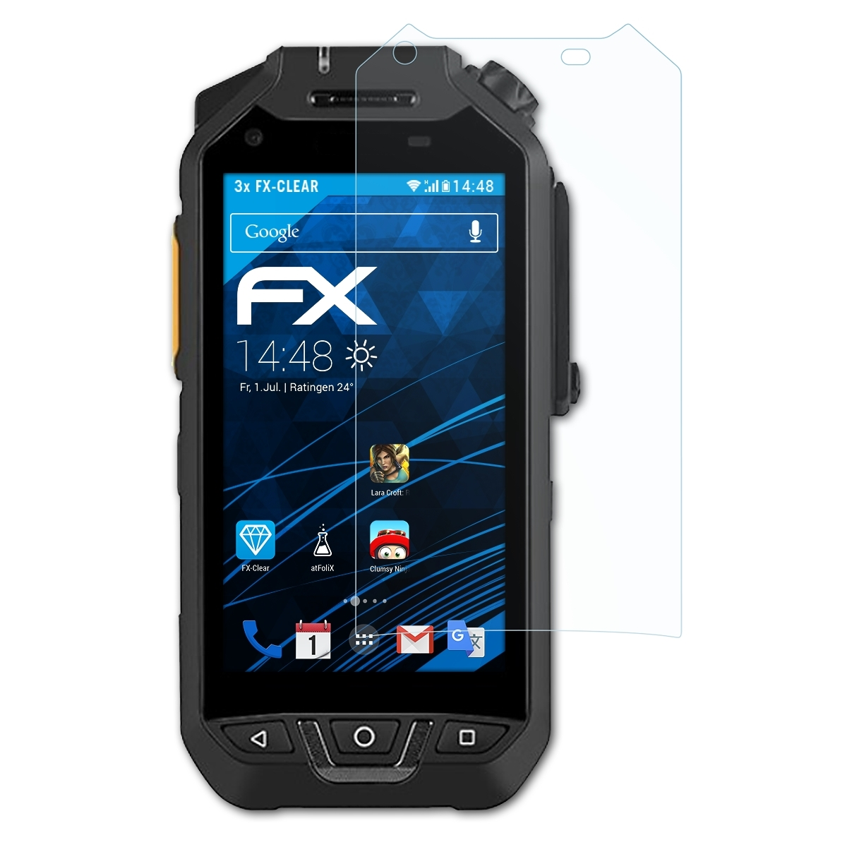 3x RG725) FX-Clear Displayschutz(für ATFOLIX RugGear