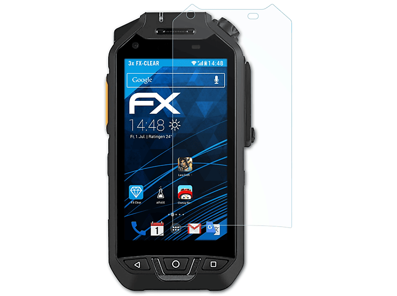 ATFOLIX 3x FX-Clear Displayschutz(für RugGear RG725)