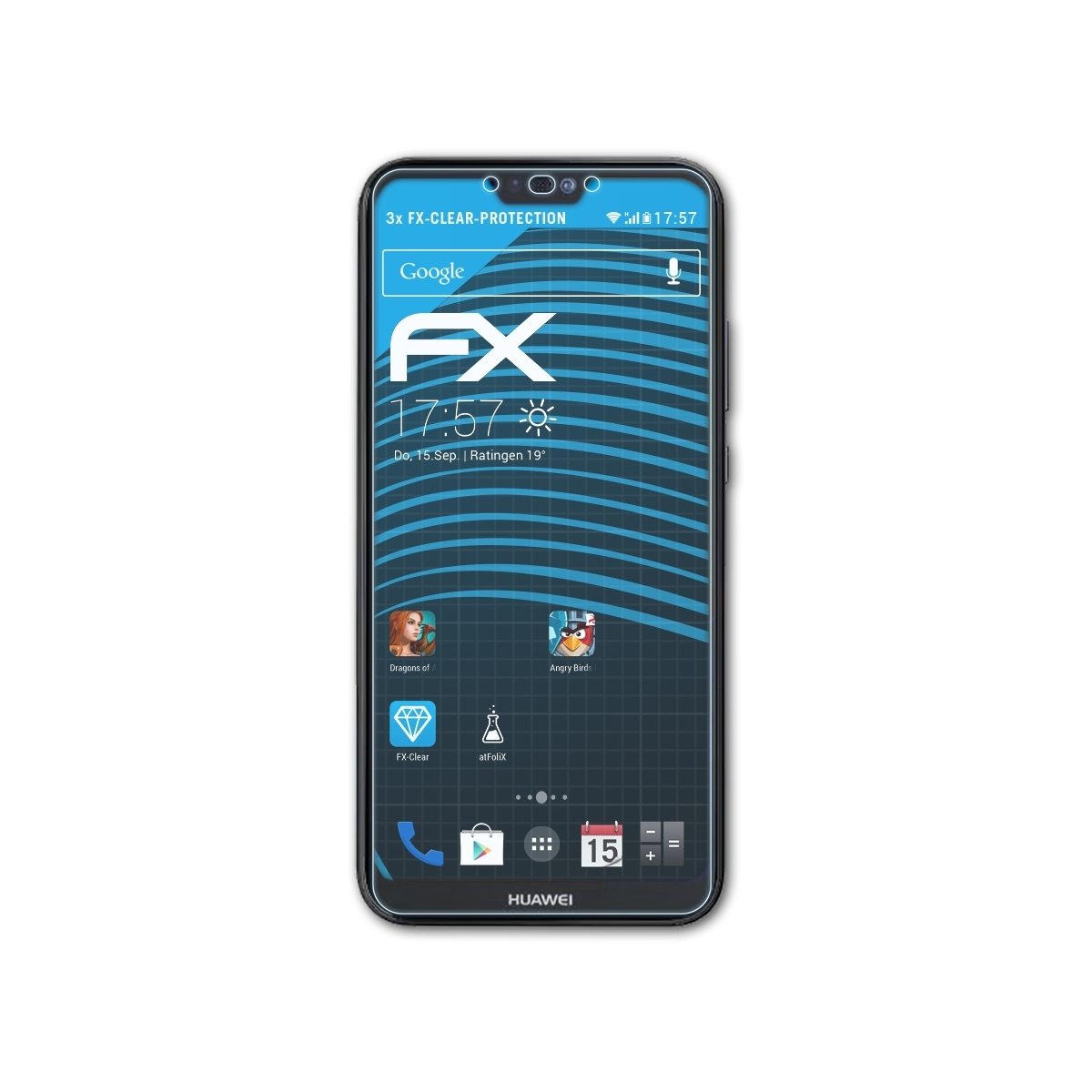 ATFOLIX 3x FX-Clear Displayschutz(für Huawei (2019)) lite P20
