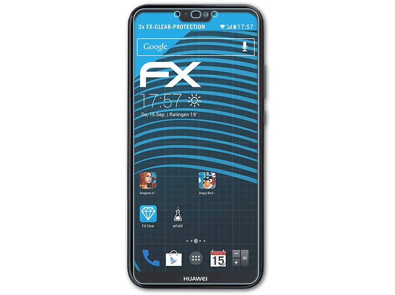 (2019)) lite P20 ATFOLIX 3x FX-Clear Displayschutz(für Huawei