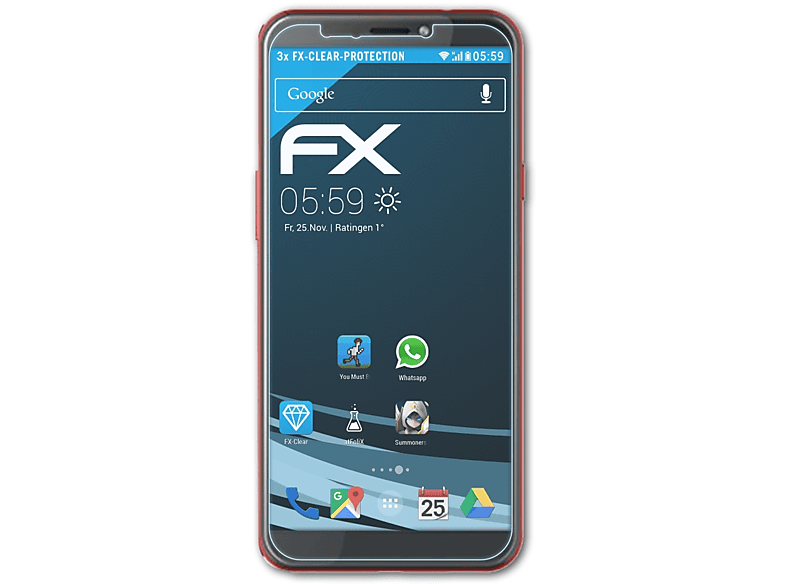ATFOLIX 3x FX-Clear Displayschutz(für HTC Desire 12s)