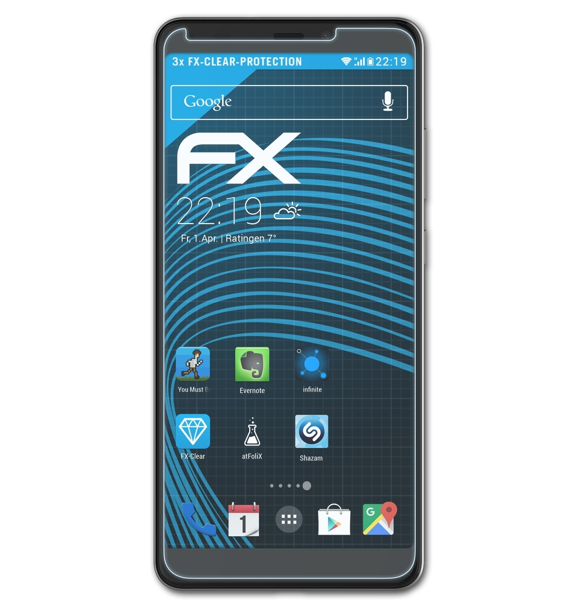 ATFOLIX 3x Max (Z6410S)) FX-Clear ZTE 2s Blade Displayschutz(für