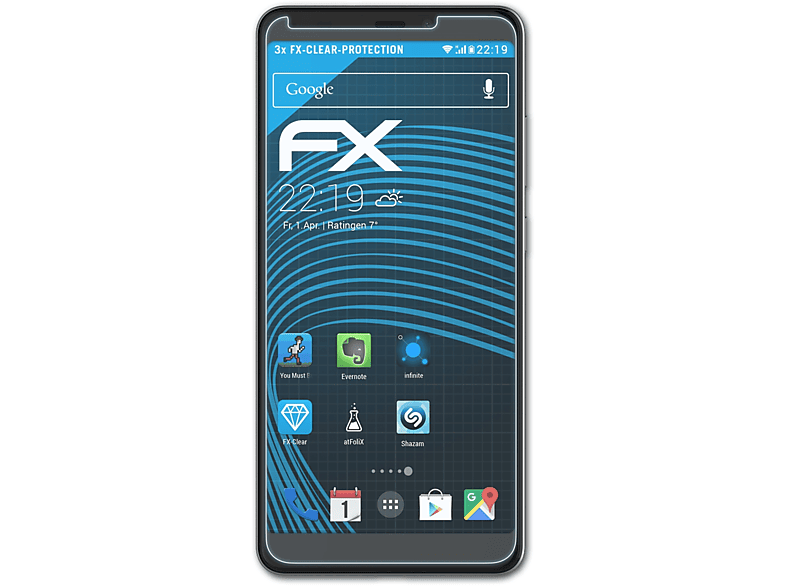 ATFOLIX 3x FX-Clear Displayschutz(für ZTE Blade Max 2s (Z6410S))