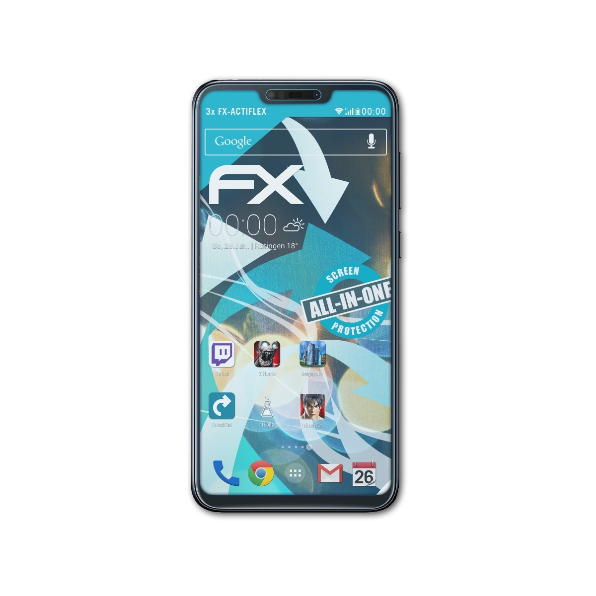 ATFOLIX 3x (M2) Displayschutz(für ZenFone (ZB633KL)) FX-ActiFleX Asus Max