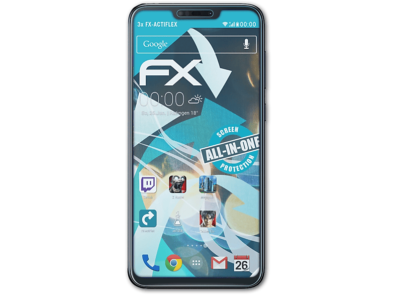 ATFOLIX 3x FX-ActiFleX Displayschutz(für Asus ZenFone Max (M2) (ZB633KL))