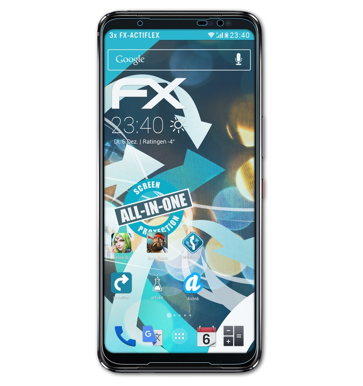 Displayschutz(für ROG FX-ActiFleX ATFOLIX 5) Asus 3x Phone
