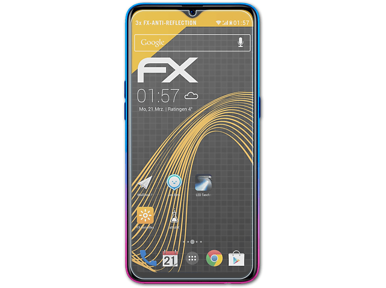 ATFOLIX 3x FX-Antireflex Displayschutz(für Oppo RX17 Neo)