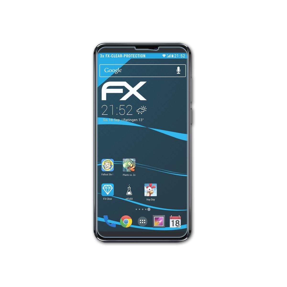 ATFOLIX 3x Note8) FX-Clear Displayschutz(für Meizu