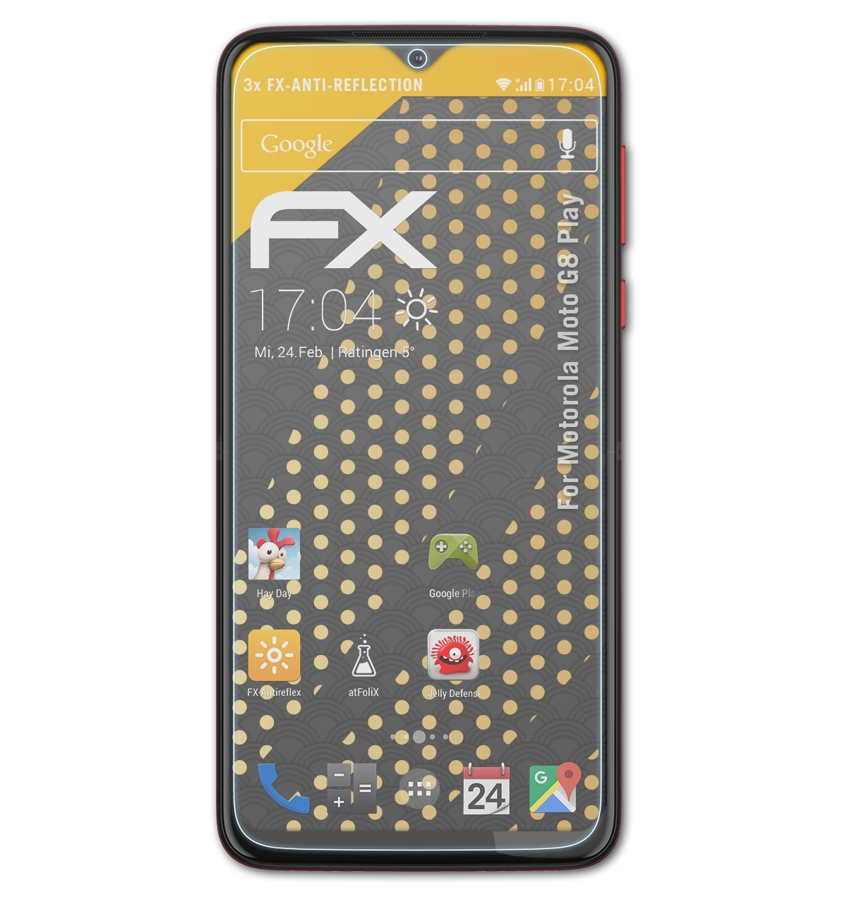 Motorola 3x ATFOLIX Displayschutz(für Play) G8 FX-Antireflex Moto