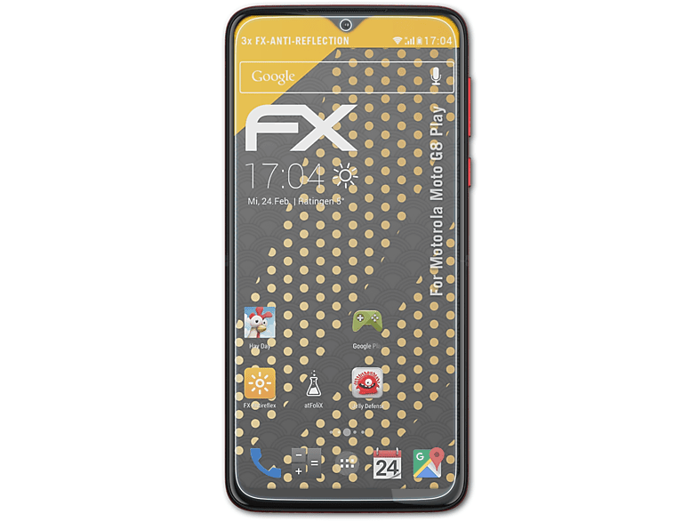 Motorola 3x ATFOLIX Displayschutz(für Play) G8 FX-Antireflex Moto