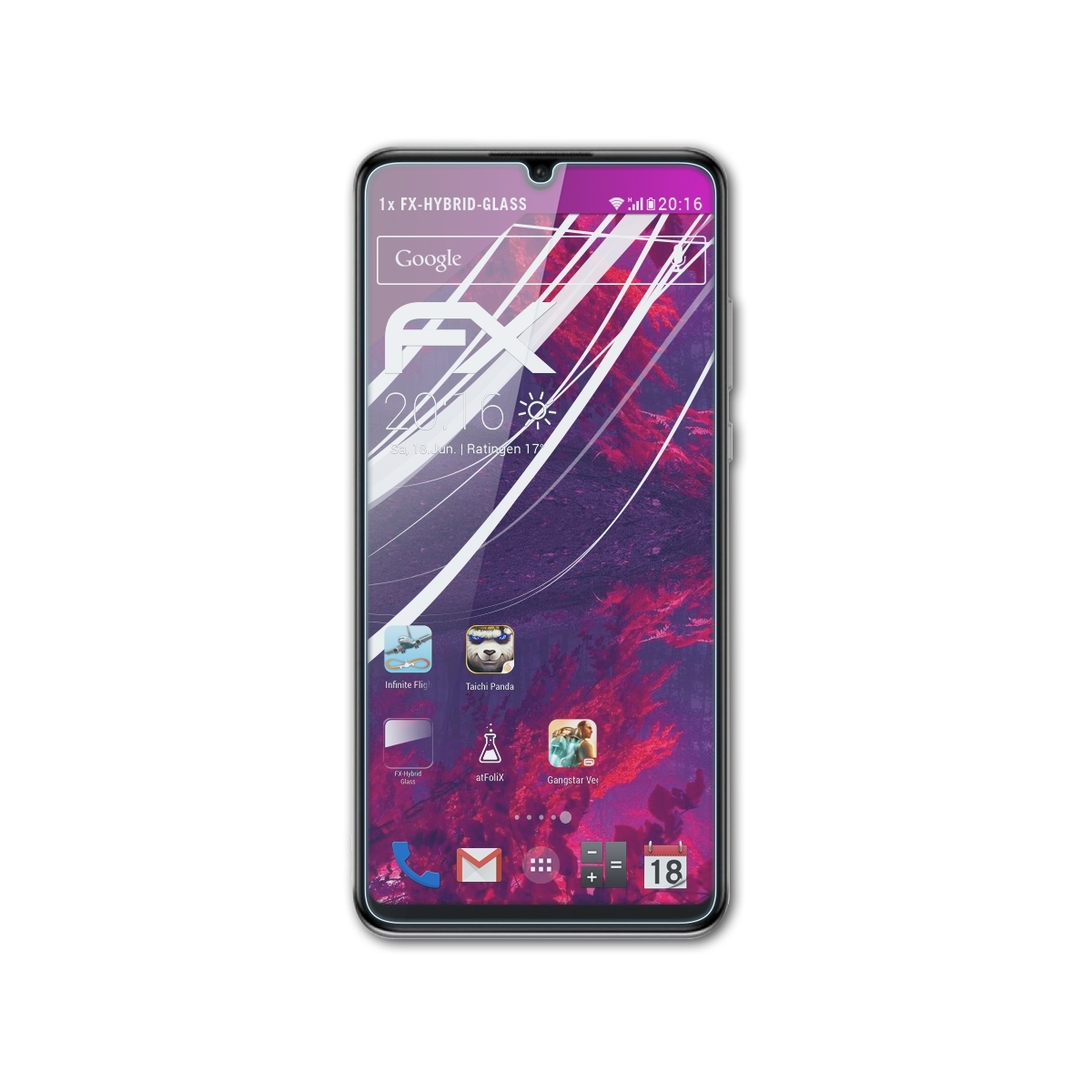 ATFOLIX FX-Hybrid-Glass Schutzglas(für Huawei 20S) Honor