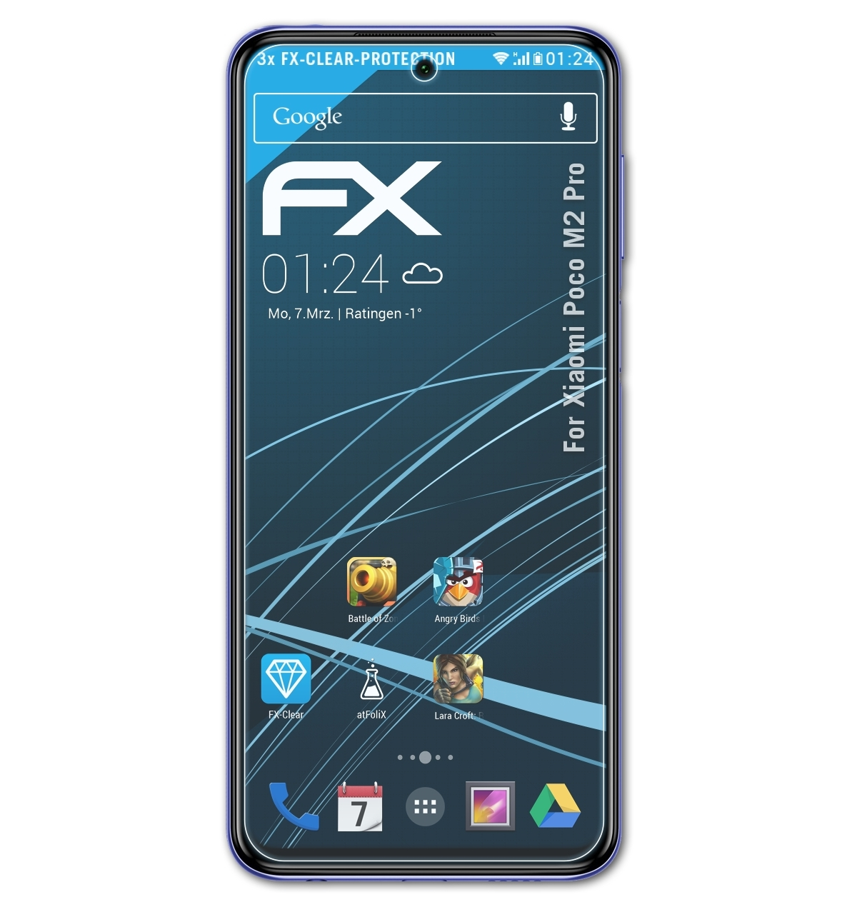 ATFOLIX 3x FX-Clear Displayschutz(für Xiaomi M2 Poco Pro)